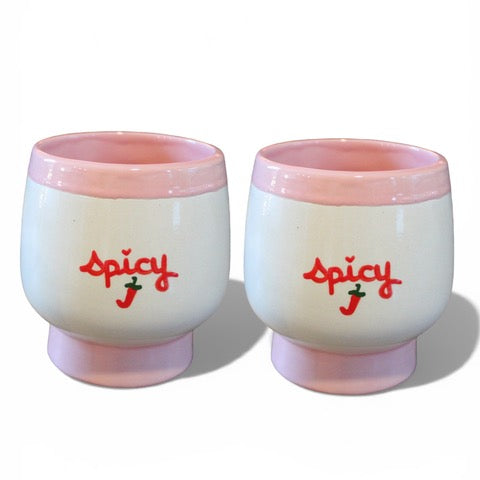 Hand-painted “Spicy” Marg Cups, Set of 2