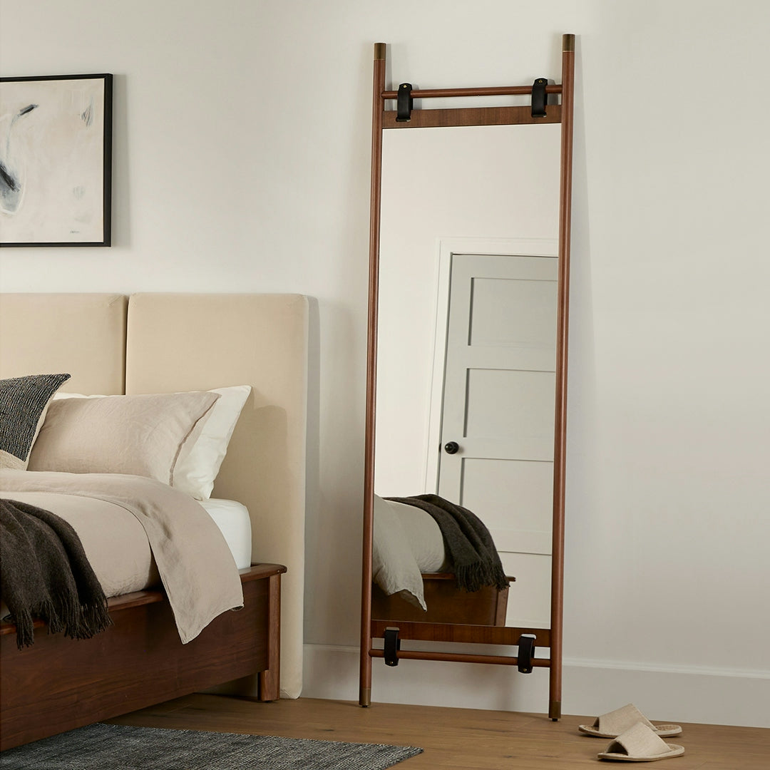 Beau Walnut Floor Mirror