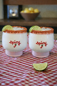 Hand-painted “Spicy” Marg Cups, Set of 2