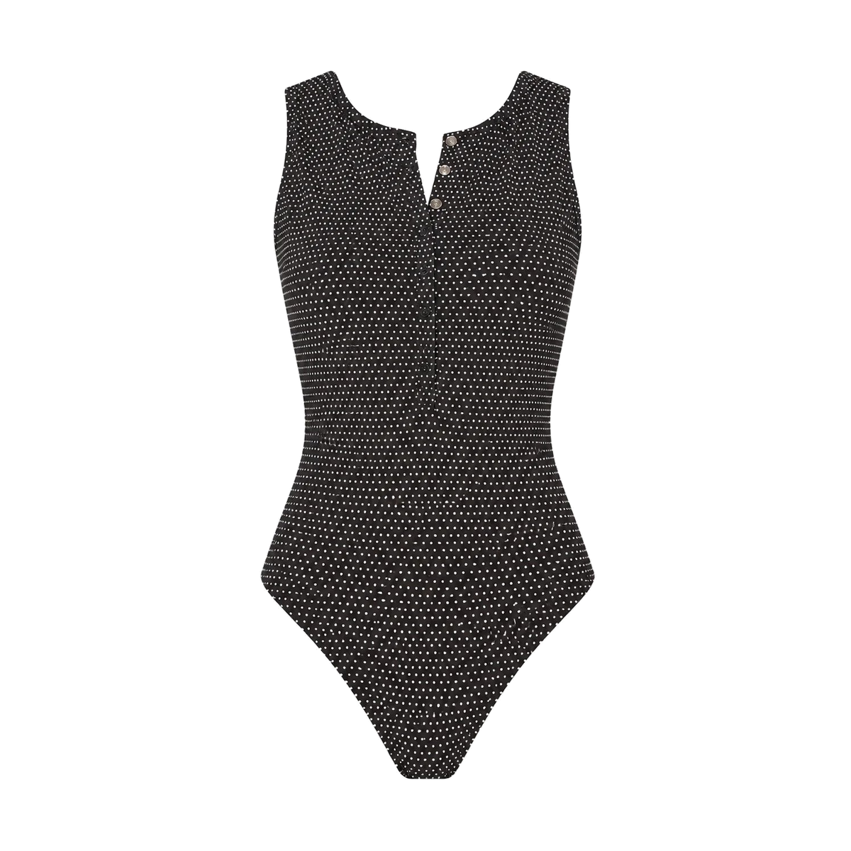 The Malibu One-Piece Polka Dot in Black Dot Classic
