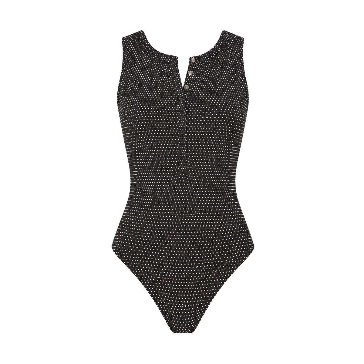 The Malibu One-Piece Polka Dot in Black Dot Classic