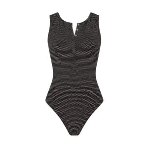 The Malibu One-Piece Polka Dot in Black Dot Classic