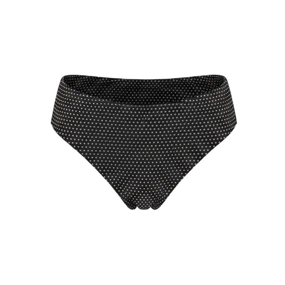The 90s High Waist Bikini Bottom Polka Dot in Black Dot