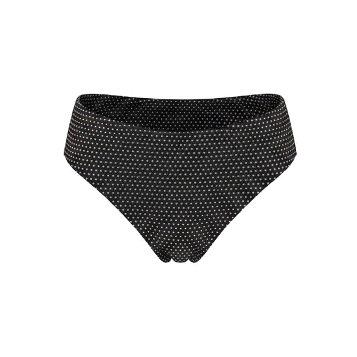 The 90s High Waist Bikini Bottom Polka Dot in Black Dot