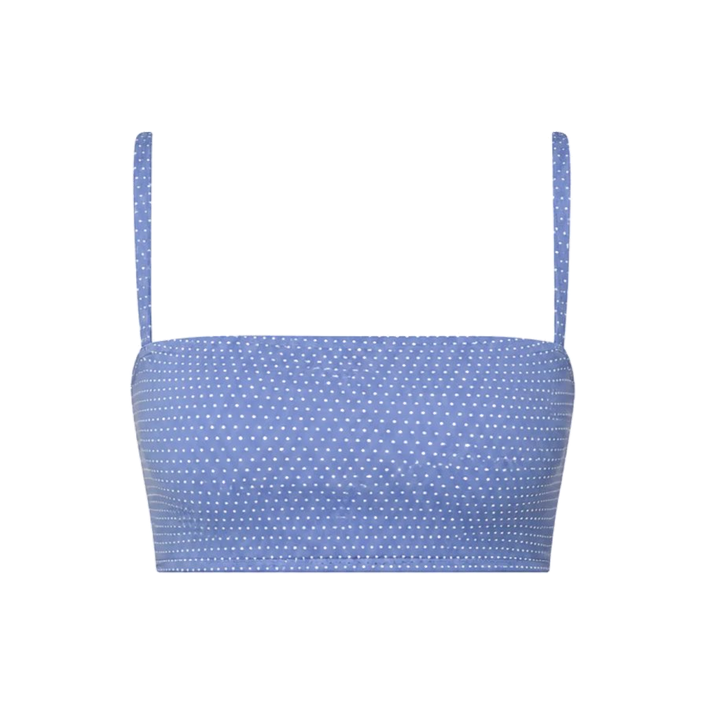 The Cabo Bikini Top Polka Dot in Wisteria