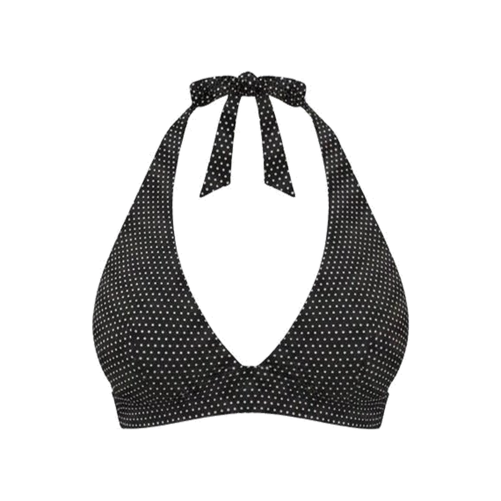 The Majorca Bikini Top Polka Dot in Black Dot