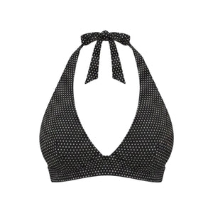 The Majorca Bikini Top Polka Dot in Black Dot