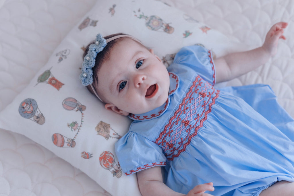 princess charlotte smocked dress Rose & Albert Artesanias Filitia Smocked Dress in Blue- Princess Charlotte Dresses