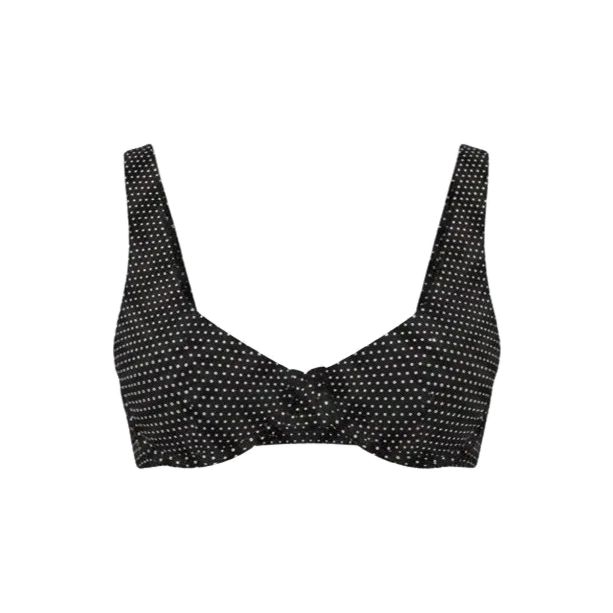 The Verda Bikini Top Polka Dot in Black Dot