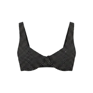The Verda Bikini Top Polka Dot in Black Dot