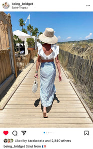 Wildflower Sun Hat in Antique Eyelet Scallop Lace Wide & Short Ribbon