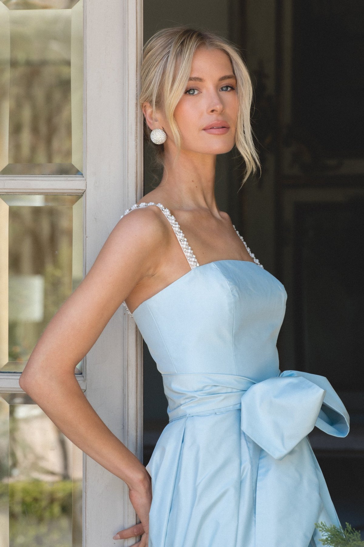 Pop of Pearl Gown in Blushed Blue