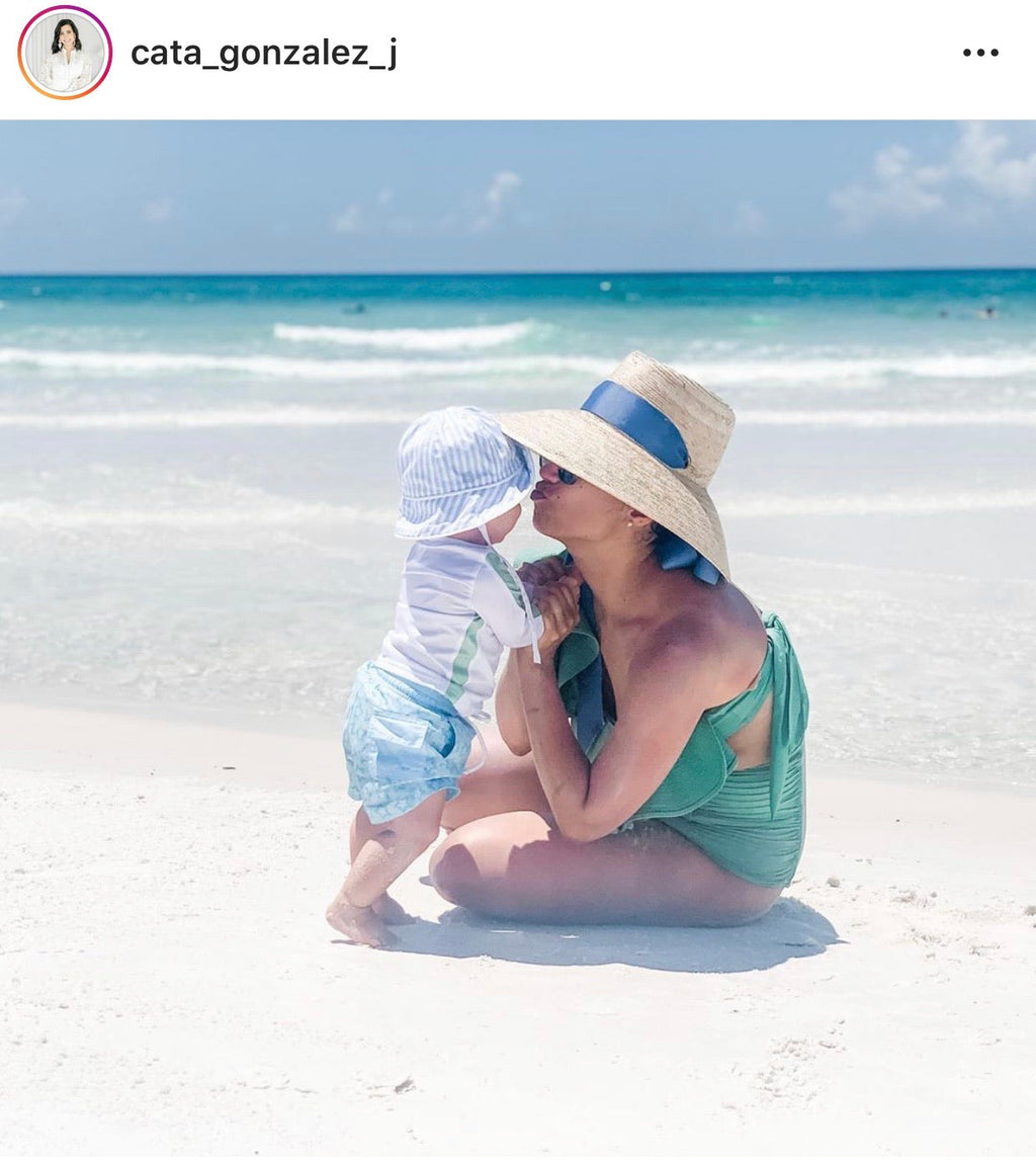 Wildflower Sun Hat in Antique Eyelet Scallop Lace Wide & Short Ribbon