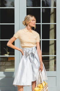 Knee-Length Skirt in Seaside Stripe