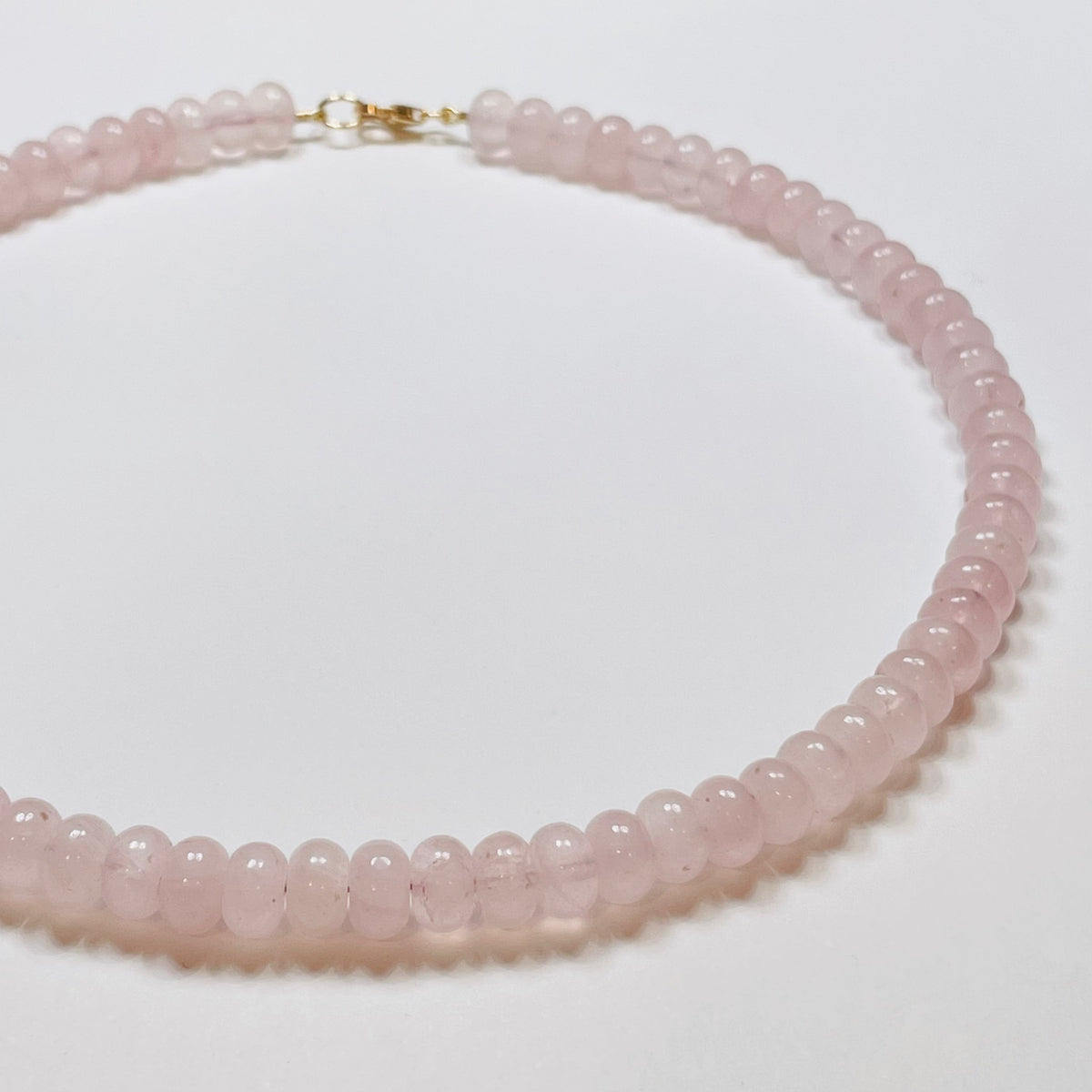 Smooth Rose Quartz Candy Necklace