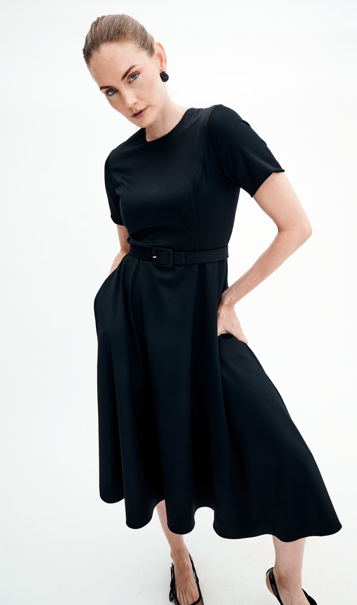 Harper Dress In Stretch Wool