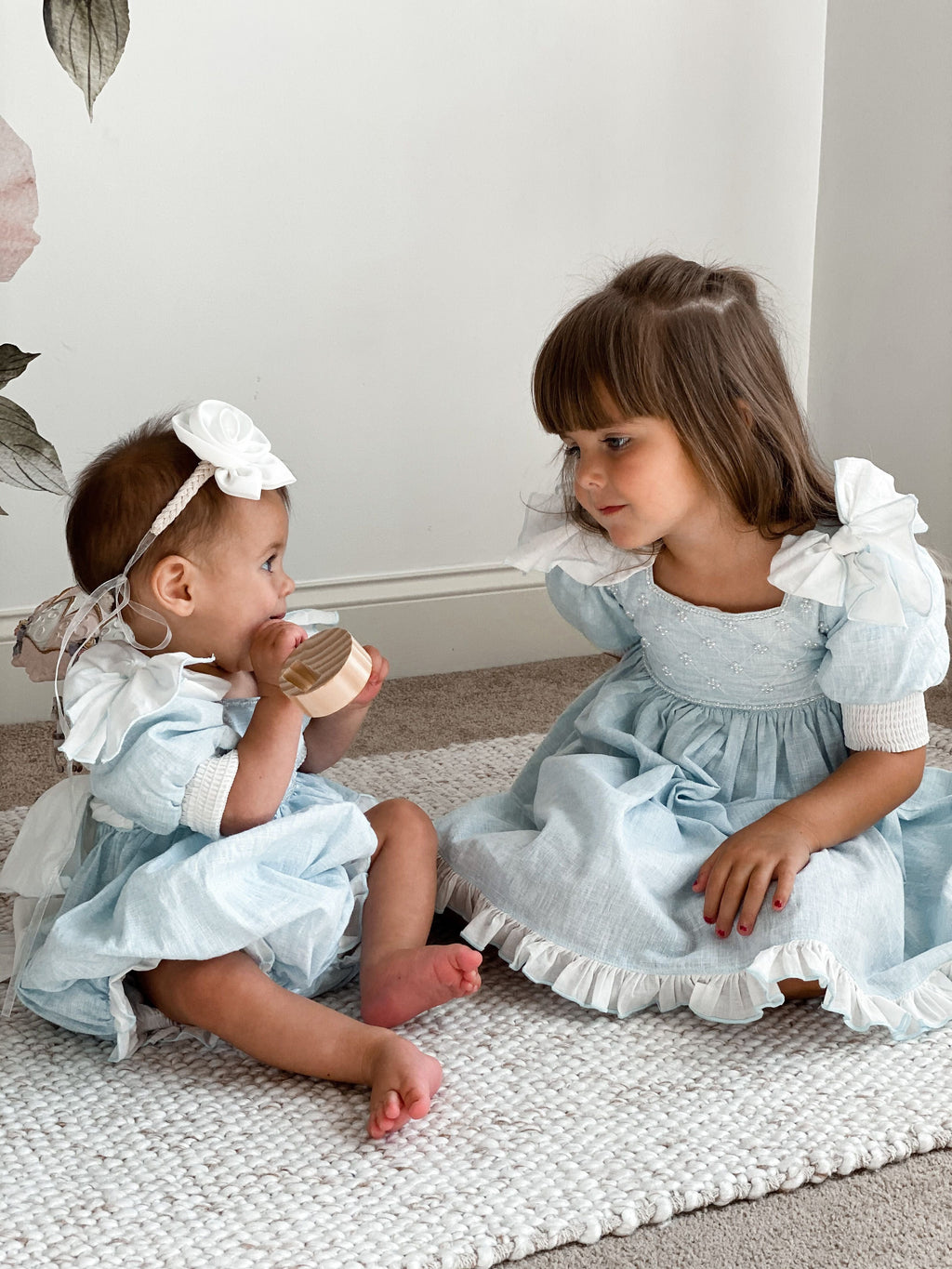 chinese dress ladies Abel and Lula Baby Girls Floral Printed Linen Dress main image 0
