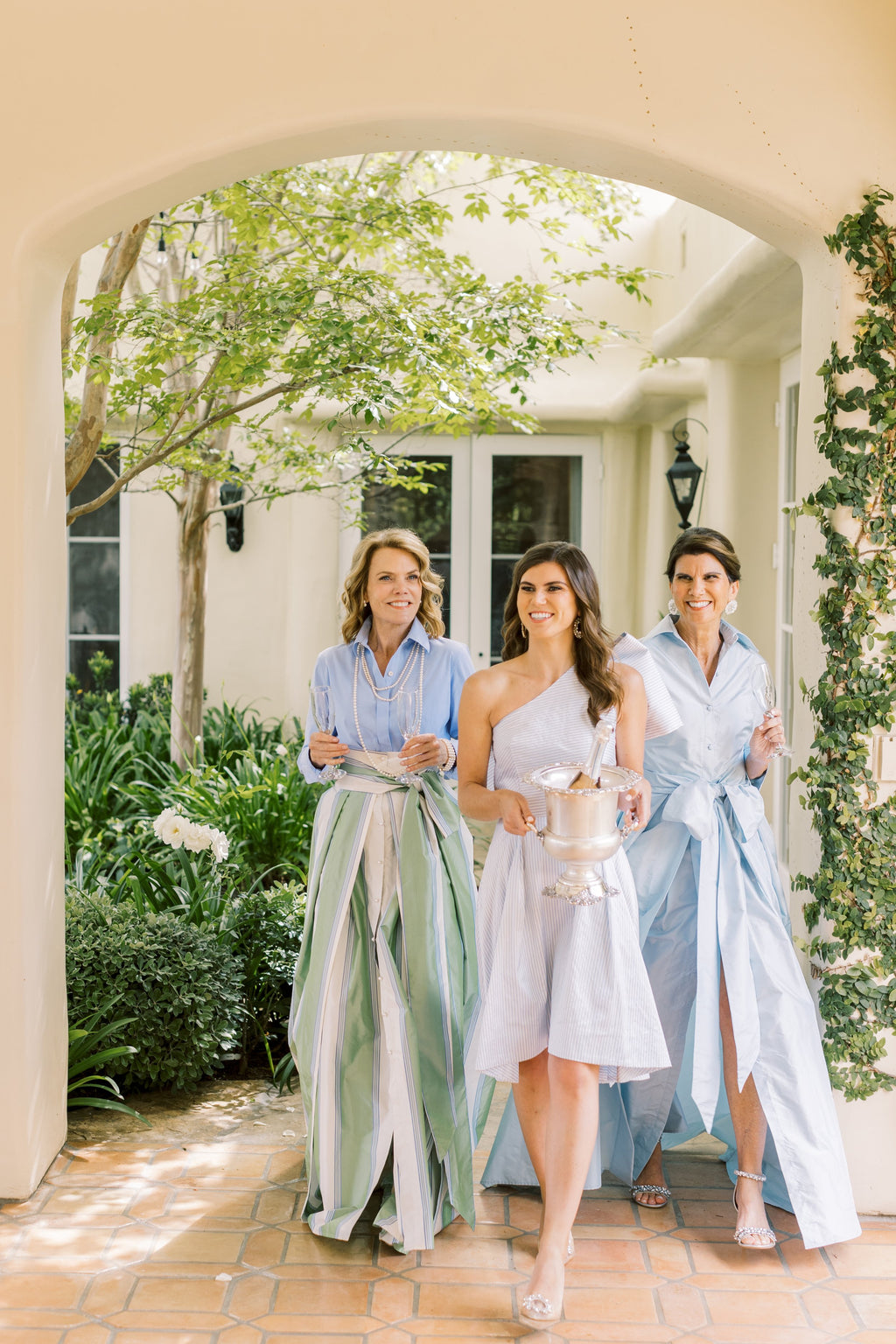 Socialite Skirt in Green Stripe