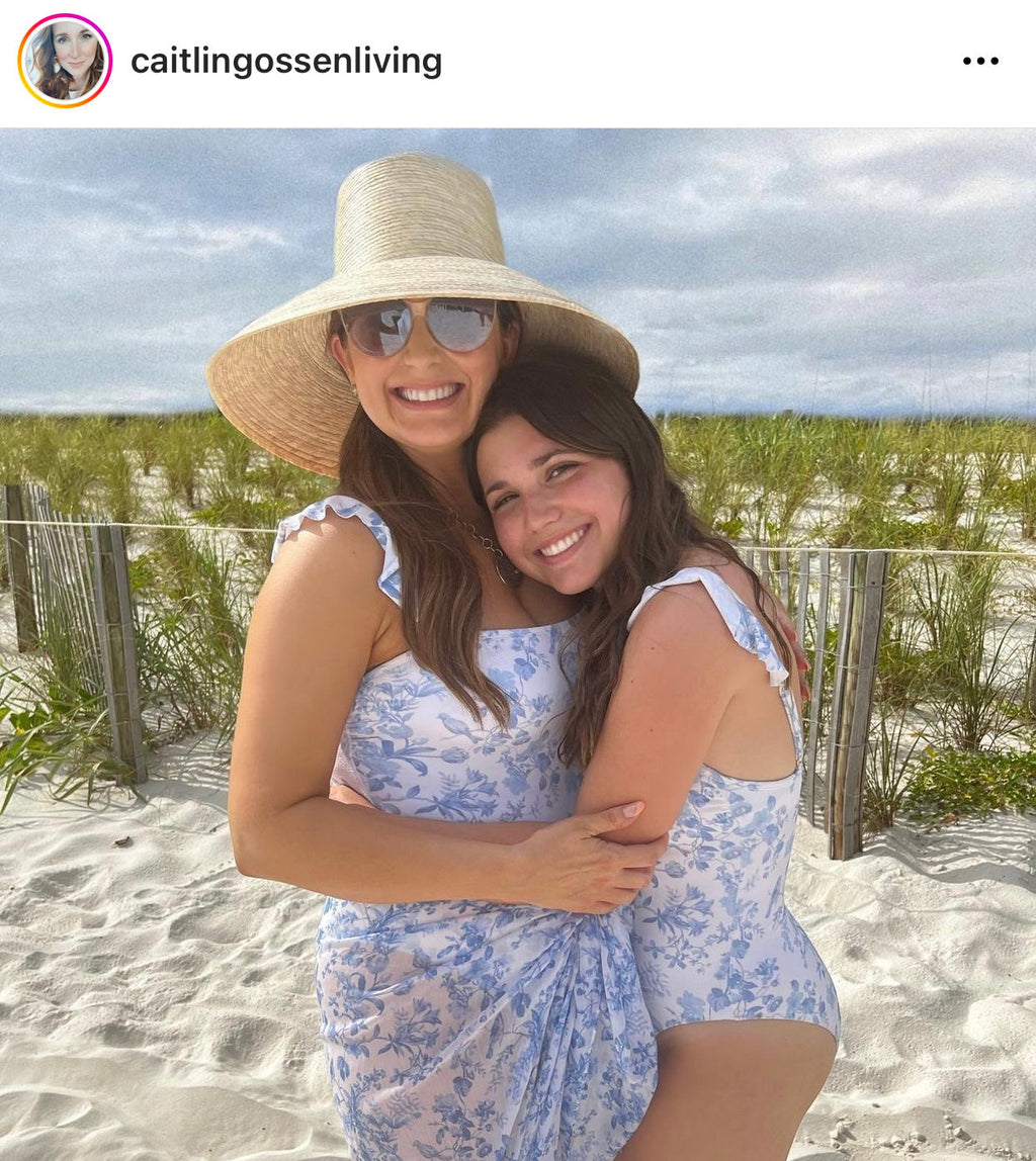 Wildflower Sun Hat in Antique Eyelet Scallop Lace Wide & Short Ribbon