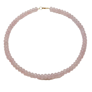 Smooth Rose Quartz Candy Necklace