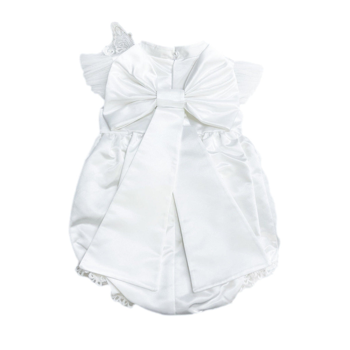 Butterfly White Satin Ceremony Romper - Petite Maison Kids