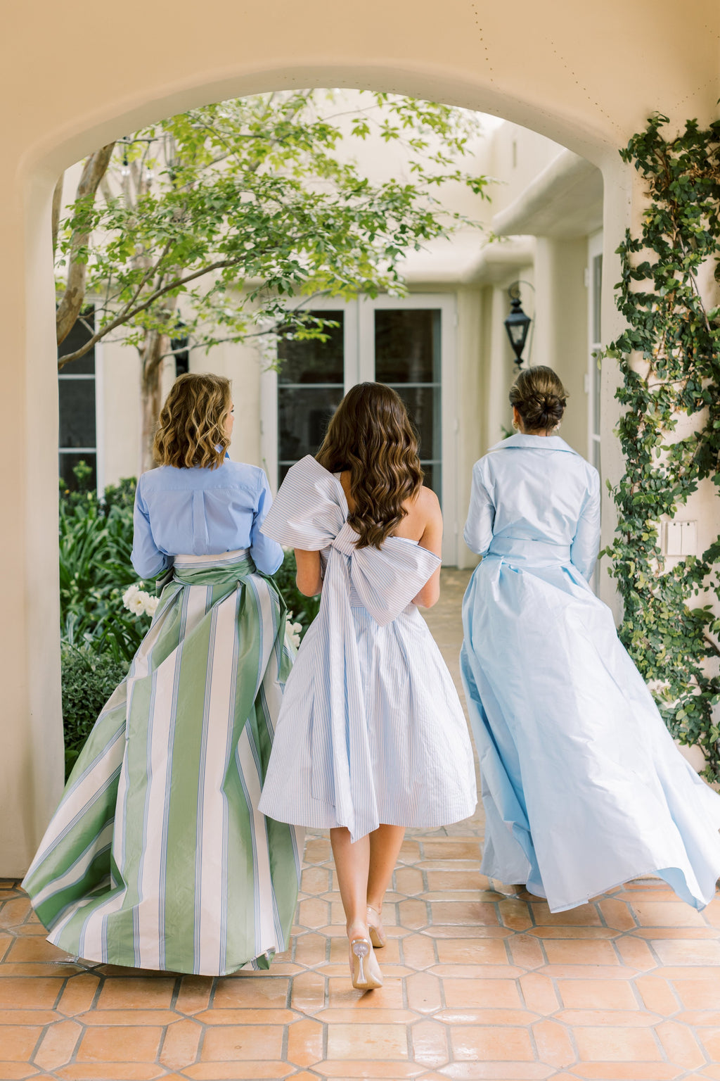 Socialite Skirt in Green Stripe