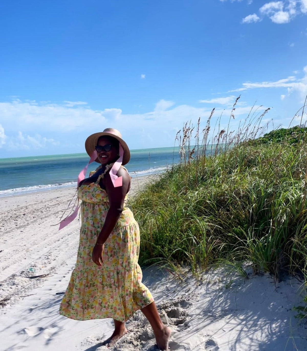 Wildflower Sun Hat in Antique Eyelet Scallop Lace Wide & Short Ribbon
