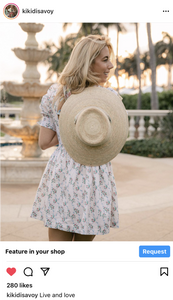 Wildflower Sun Hat in Antique Eyelet Scallop Lace Wide & Short Ribbon