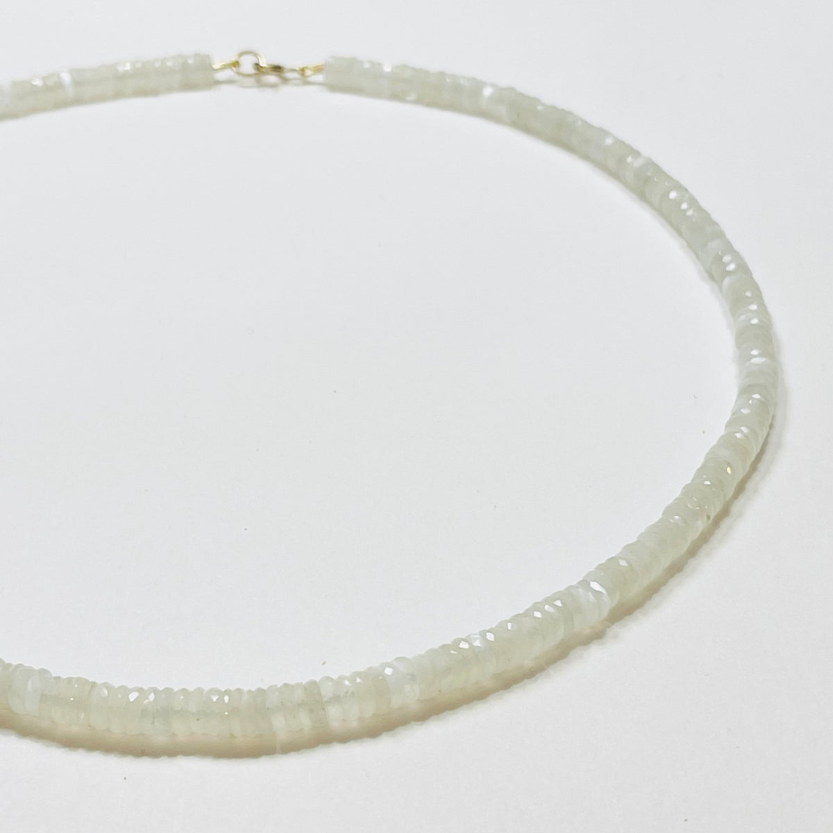 White Moonstone Heishi Necklace