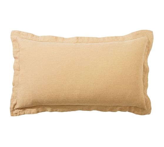 Belgian Flax Linen Shams, King, Harvest Gold, Set of 3