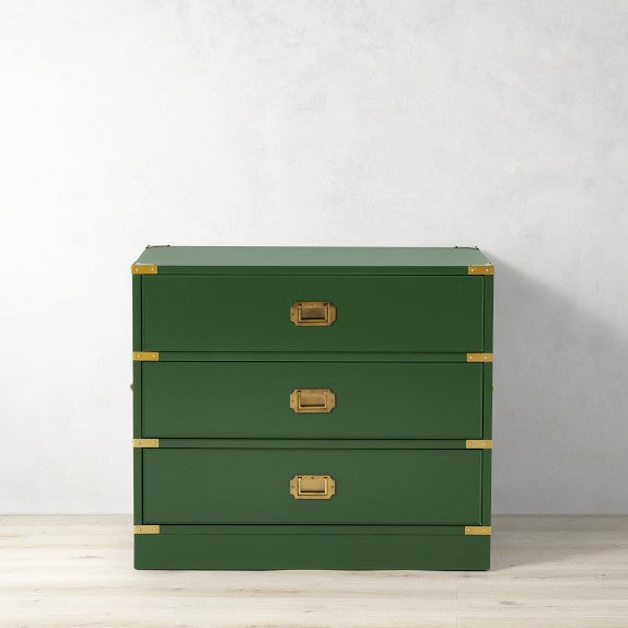 Campaign 3-Drawer Nightstand, Green