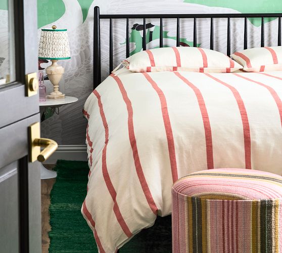 Cotton Linen Stripe Duvet Cover & Shams