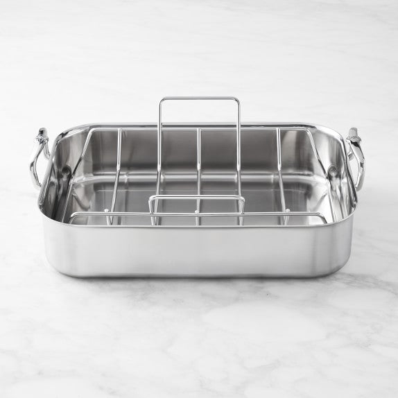 Brushed Stainless-Steel Classic Roaster with Rack