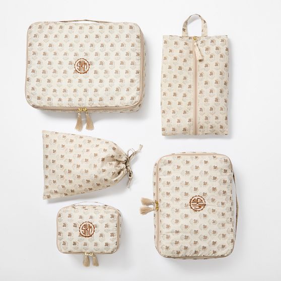 5 Piece Block Print Packing Cube Set