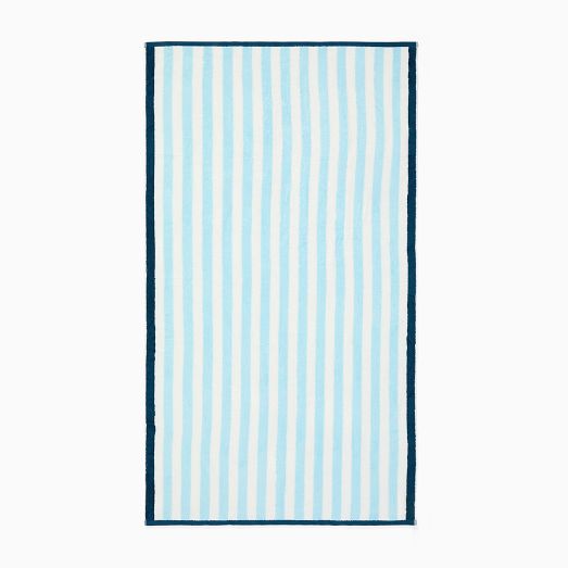 Biarritz Woven Stripe Beach Towel- light blue