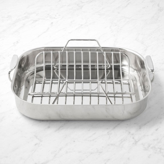 All-Clad Stainless Steel Roasting Pan with Rack, XXL