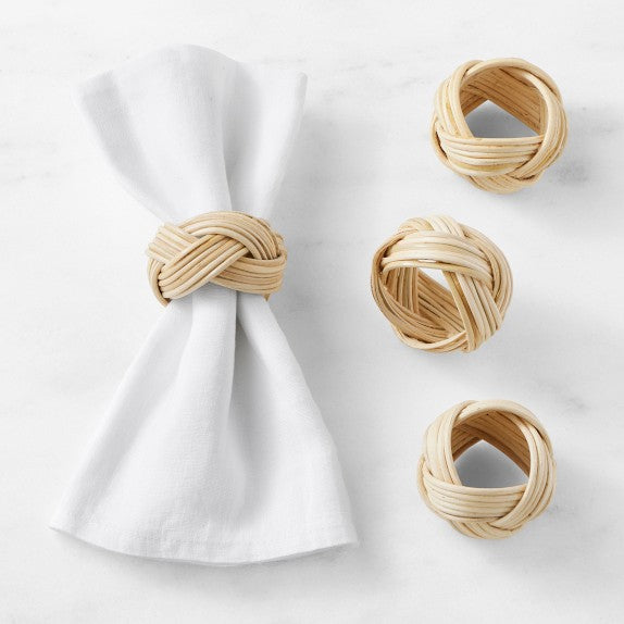 AERIN x Williams Sonoma Braided Woven Napkin Rings, Set of 4
