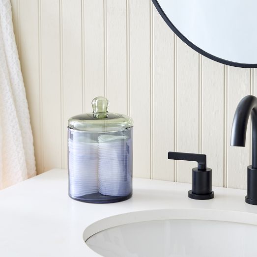 Color Blocked Glass Canister