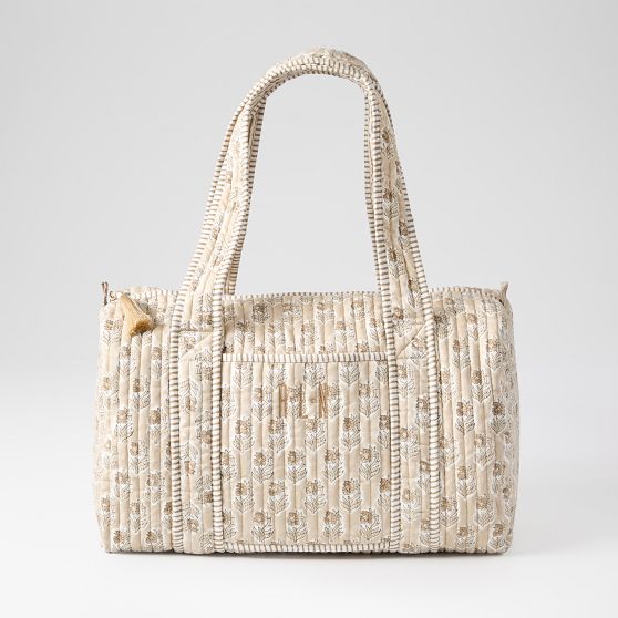 Block Print Quilted Weekender