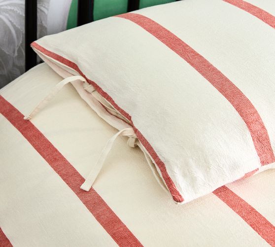 Cotton Linen Stripe Duvet Cover & Shams