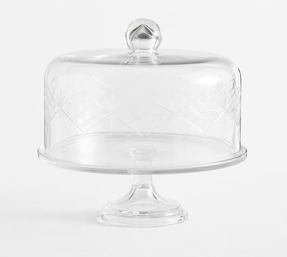 Antique Cut Glass Cake Dome & Stand