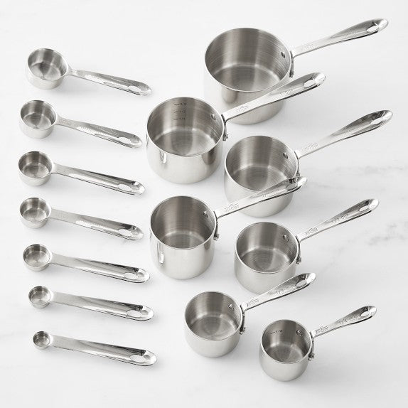 All Clad Stainless Steel Measuring Cups and Spoon