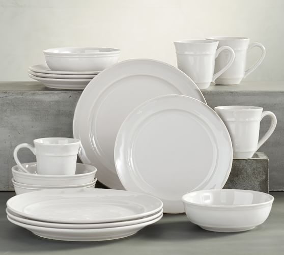 Cambria Handcrafted Stoneware Dinnerware Sets - 16 piece 11 3/4" Dinner Plate & Soup Bowl