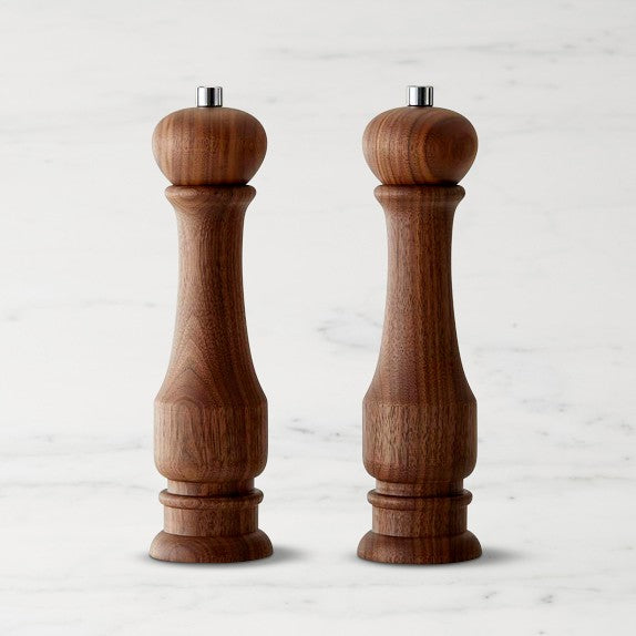 9" Williams Sonoma Traditional Walnut Salt & Pepper Mills