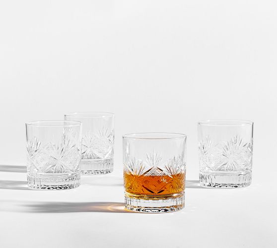 Antique Cut Cocktail Glasses - Set of 4
