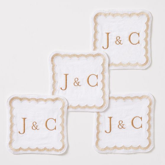 Bespoke Embroidered Coasters (set of 4)
