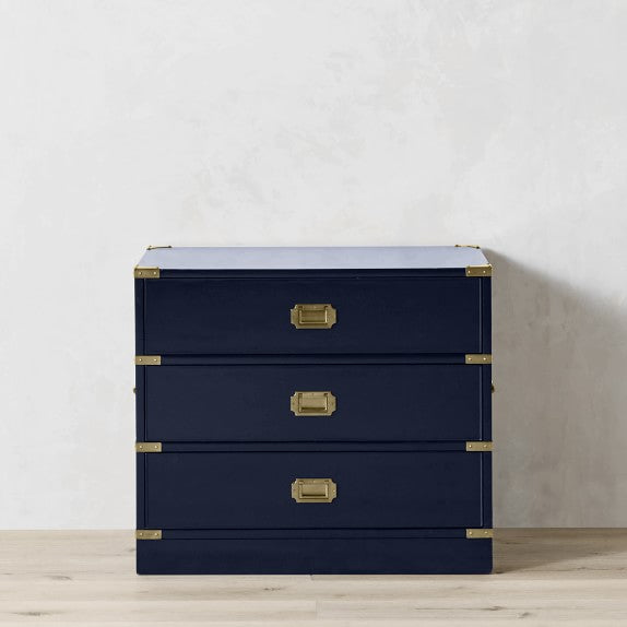 Campaign 3-Drawer Nightstand, Navy