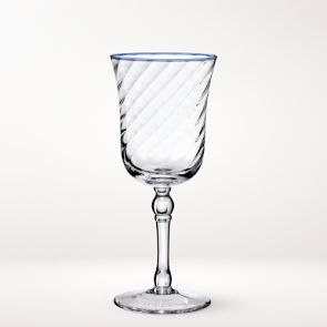 AERIN Swirl Blue Wine Glasses, Set of 4