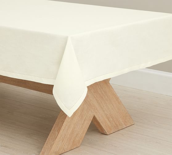 Belgian Linen Tablecloth - Ivory (70" x 126")