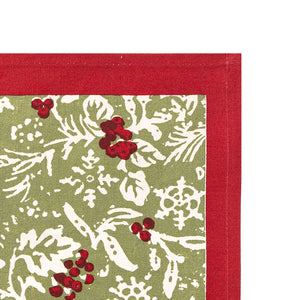 Baies de houx Mats in Red & Green, Set of 6